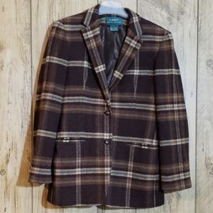MOVING SALE | LAUREN RALPH LAUREN PLAID LAMBSWOOL BLAZER SZ 6